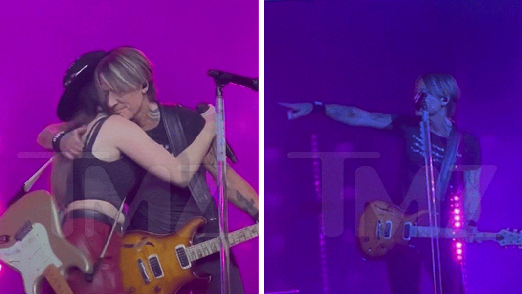 Keith Urban Points at Maggie Baugh Onstage During 'Love You' Lyric Change