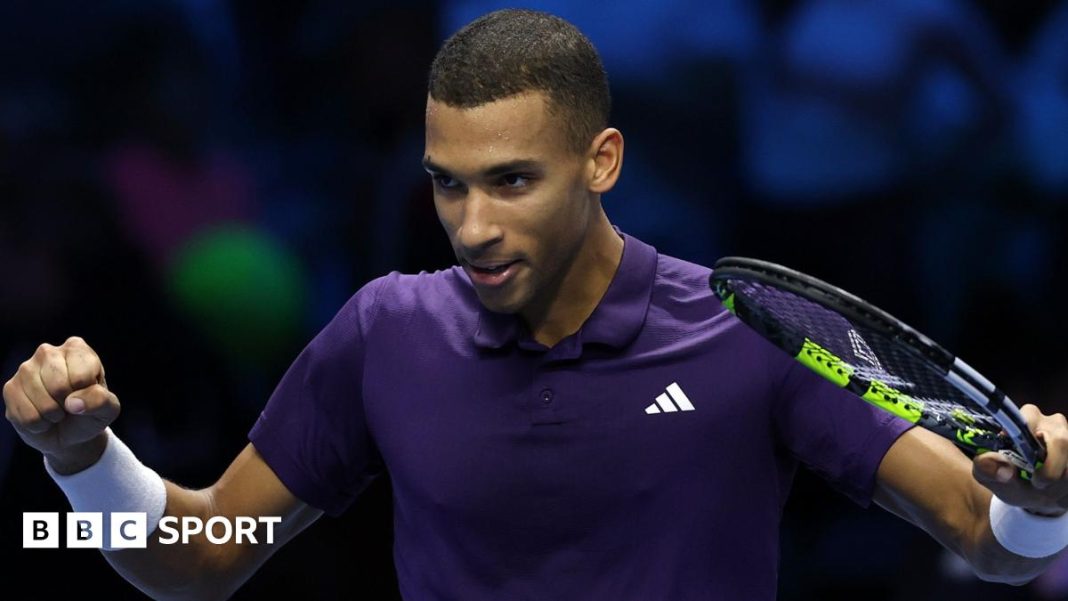 ATP Finals: Felix Auger-Aliassime beats Ben Shelton before Jannik Sinner faces Alexander Zverev