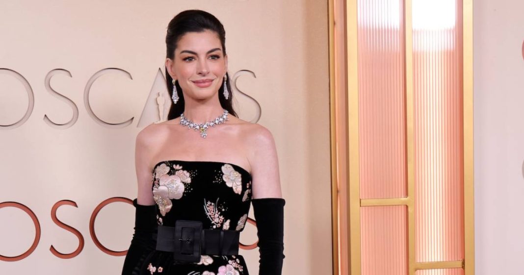 Anne Hathaway Wows in Floral Dress at the 2026 Oscars